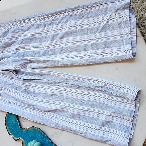 NWT Banana Republic Gap wide leg striped linen beach pants size medium - Picture 4 of 16